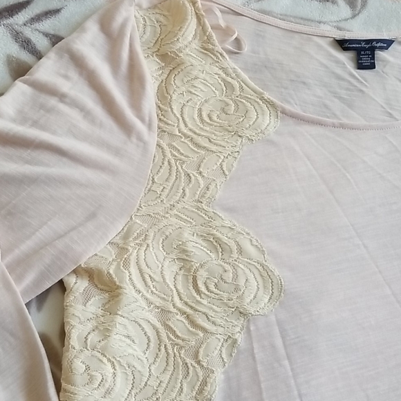 NWOT 3/4 Sleeve AEO Blouse with Lace Detail - Picture 2 of 5